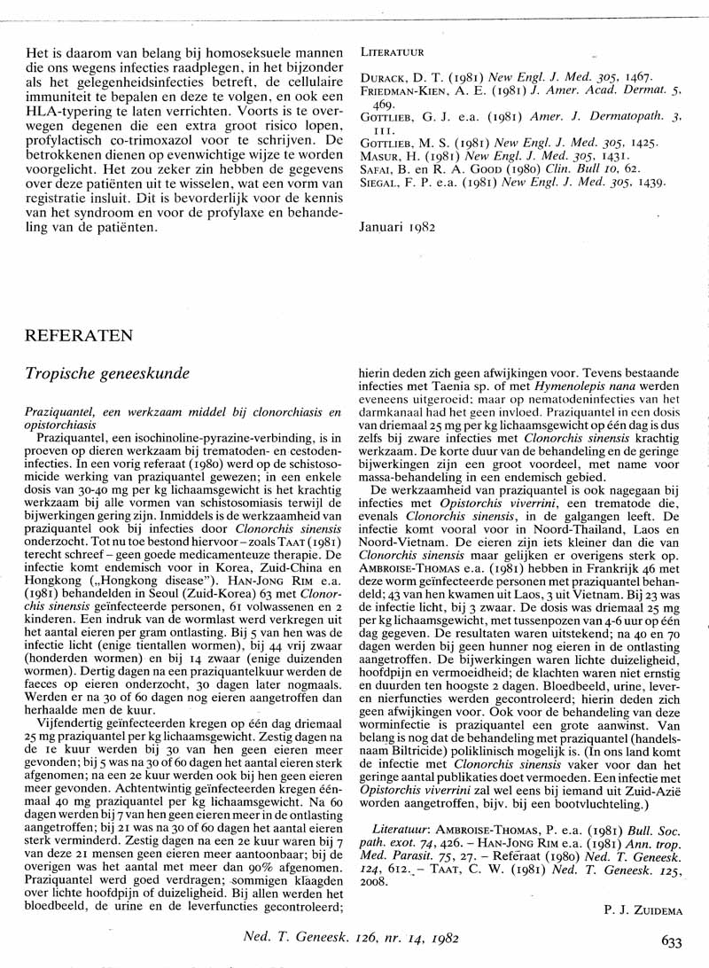 Praziquantel Een Werkzaam Middel Bij Clonorchiasis En Opistorchiasis Nederlands Tijdschrift Voor Geneeskunde