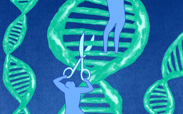 Illustratie: Een DNA string die doorgeknipt wordt