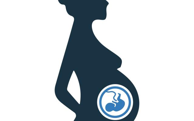 Icoon zwangere vrouw met foetus