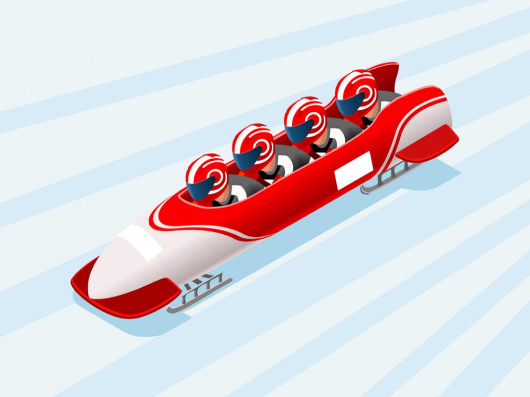 Illustratie van een bobslee.