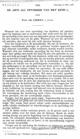 Eerste pagina van het artikel zoals het is gepubliceerd in het tijdschrift