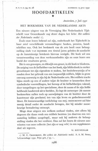 Eerste pagina van het artikel zoals het is gepubliceerd in het tijdschrift